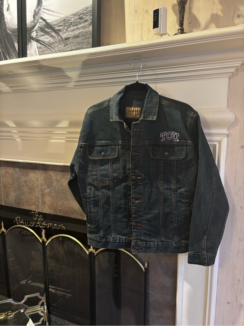 Wrangler Dark Blue Denim Jacket with TCU Patch